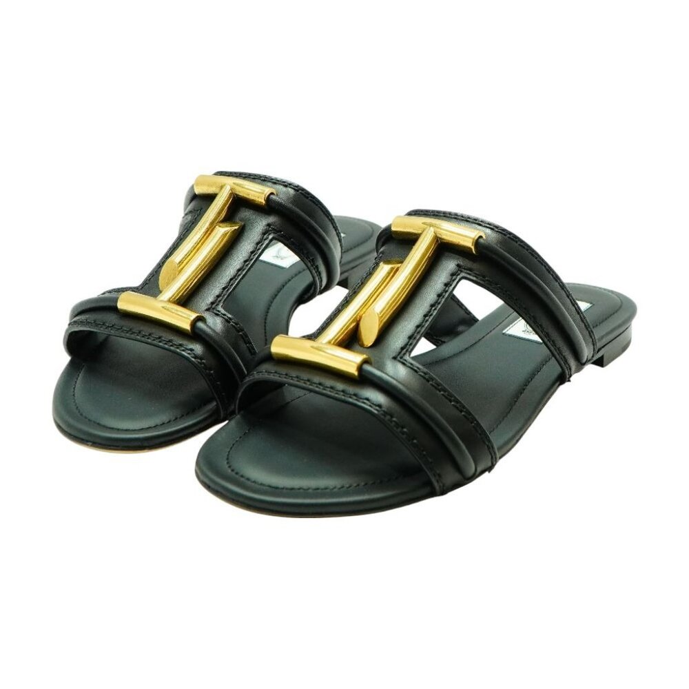 TODS Black Flat Sandals